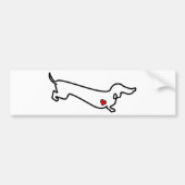 Dachshund Heart Bumpersticker (Voorkant)