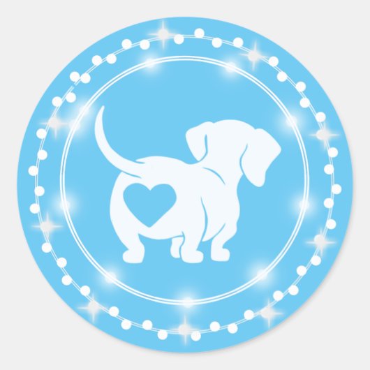 Dachshund Heart Love Sticker (Voorkant)