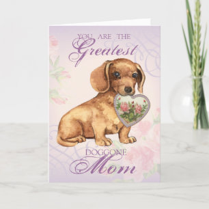 Dachshund Heart Mama Kaart