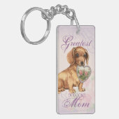 Dachshund Heart Mama Sleutelhanger (Voorkant Links)