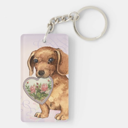 Dachshund Heart Mama Sleutelhanger (achterkant)