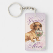 Dachshund Heart Mama Sleutelhanger (Voorkant)