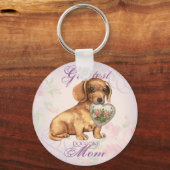 Dachshund Heart Mama Sleutelhanger (Voorkant)