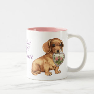 Dachshund Heart Mama Tweekleurige Koffiemok
