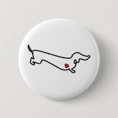 Dachshund Heart Ronde Button 5,7 Cm (Voorkant)