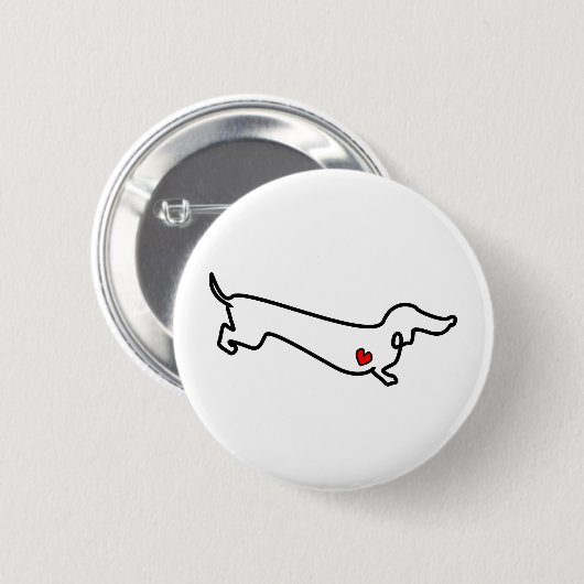 Dachshund Heart Ronde Button 5,7 Cm (Voorkant /achterkant)