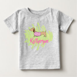 Dachshund Hearts Baby Shirt voor de lente