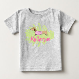 Dachshund Hearts Baby Shirt voor de lente
