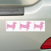 Dachshund Hearts Bumpersticker (Op auto)