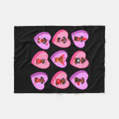Dachshund Hearts Candy Valentines Weiner Dog Pet L Fleece Deken (Voorkant (Horizontaal))