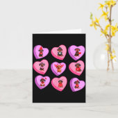 Dachshund Hearts Candy Valentines Weiner Dog Pet L Kaart (Gele Bloem)