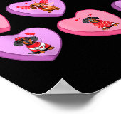 Dachshund Hearts Candy Valentines Weiner Dog Pet L Poster (Hoek)