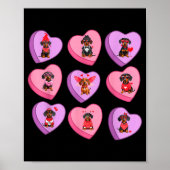 Dachshund Hearts Candy Valentines Weiner Dog Pet L Poster (Voorkant)