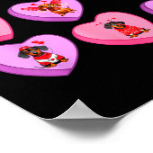 Dachshund Hearts Candy Valentines Weiner Dog Pet L Poster (Hoek)