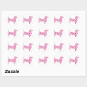 Dachshund Hearts Ronde Sticker (Vel)