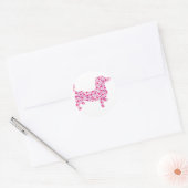 Dachshund Hearts Ronde Sticker (Envelop)