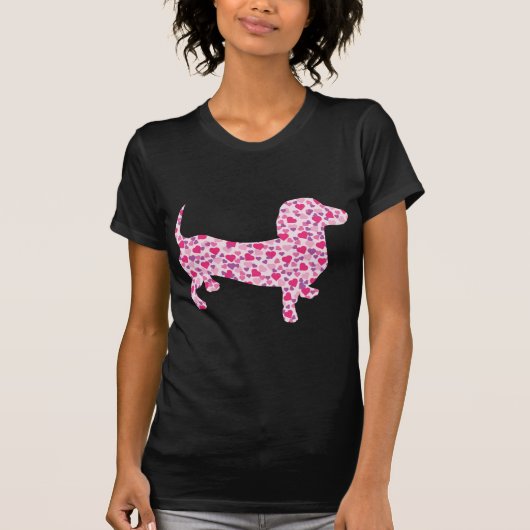 Dachshund Hearts T-shirt (Voorkant)
