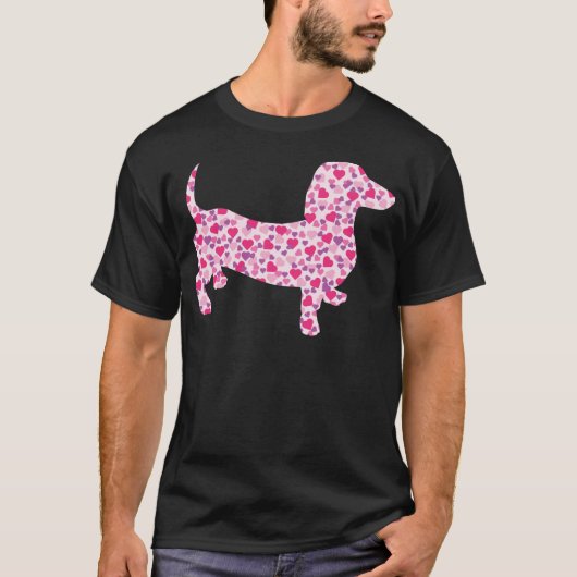 Dachshund Hearts T-shirt (Voorkant)