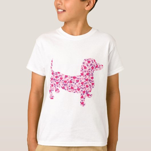 Dachshund Hearts T-shirt (Voorkant)
