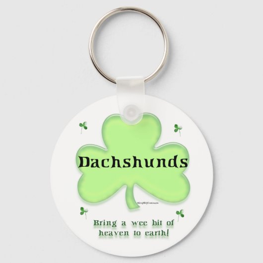 Dachshund Heaven; St. Patrick's Day Dachshund Sleutelhanger (Voorkant)