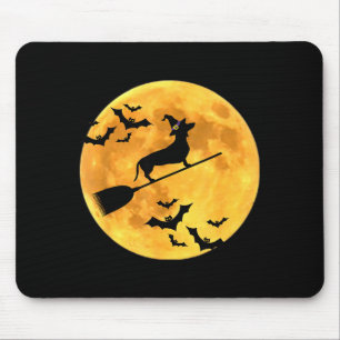 Dachshund Heks Hond Halloween Maan Bezemsteel Broo Muismat