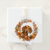Dachshund Herfstkrans Bedankjes Labels (In situ)