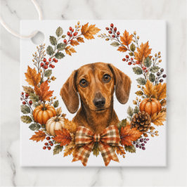 Dachshund Herfstkrans Bedankjes Labels
