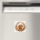 Dachshund Herfstkrans Magneet (Insitu (Vaatwasser))