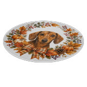 Dachshund Herfstkrans Snijplank (Hoek)