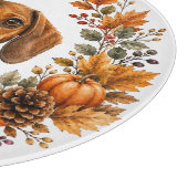 Dachshund Herfstkrans Snijplank (Hoek)