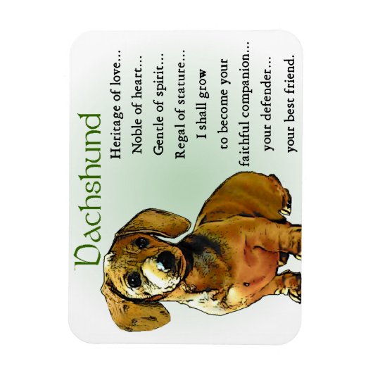 Dachshund Heritage of Love Magneet (Verticaal)