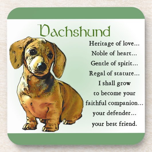 Dachshund Heritage of Love Onderzetter (Voorkant)