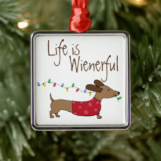 Dachshund Het leven is weelderig Metalen Ornament