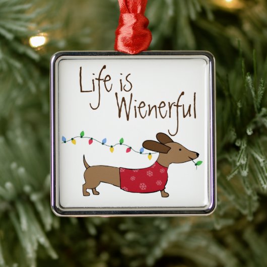 Dachshund Het leven is weelderig Metalen Ornament (Boom)