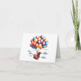 Dachshund-hete-luchtballonkaart voor elke gelegenh kaart