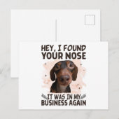 Dachshund Hey, ik vond je neus, het was mijn zaak Briefkaart (Voorkant / Achterkant)