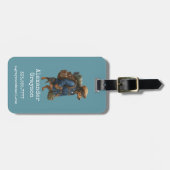 Dachshund Hiker Personalized  + Hi it' Me bag Bagagelabel (Voorkant horizontaal)