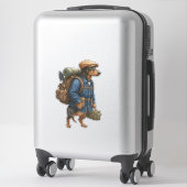 Dachshund Hiker  Sticker (Koffer)