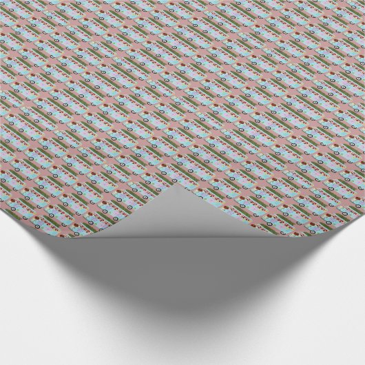 Dachshund Hippie Santa's Van Wrapping Paper 30"x6" Cadeaupapier (Hoek)