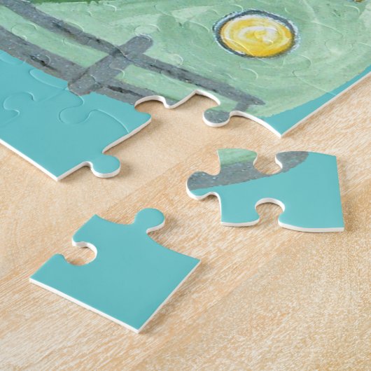 Dachshund Hippies in hun bloeiende liefdesmobiel Legpuzzel (Zijkant)