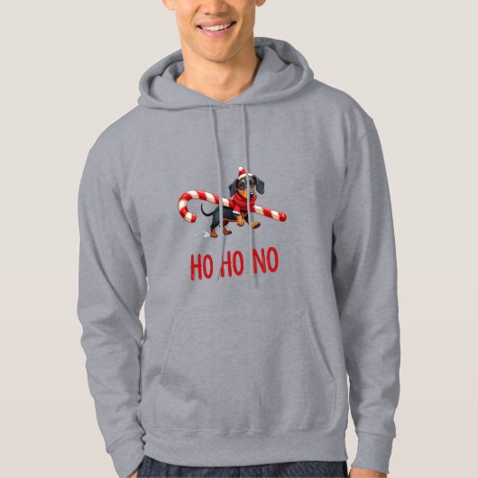 Dachshund Ho Ho No Funny Christmas Hoodie (Voorkant)