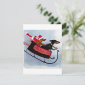 Dachshund-hoes voor fijne kerst feestdagenkaart (Staand voorkant)