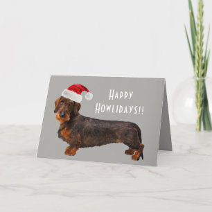  Dachshund Holiday Card met bedradingsdraad Feestdagen Kaart
