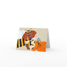 Dachshund hommel met hondenbrokjes