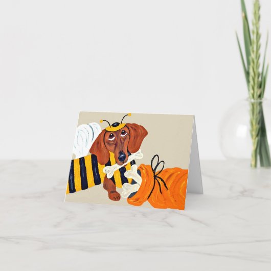 Dachshund hommel met hondenbrokjes (Voorkant)