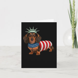 Dachshund-hond 4 juli Amerikaanse vlag cadeaus voo Kaart