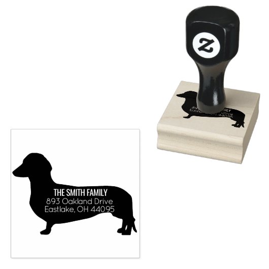 Dachshund Hond Adres Stempel (Gestempeld)