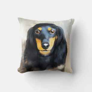 Dachshund Hond Art Portret Kussen