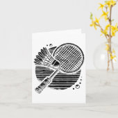 Dachshund hond badminton speler shuttle kaart (Gele Bloem)