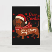 Dachshund Hond Beste Kerstman Het Is Een Lange Gra Kaart (Voorkant)